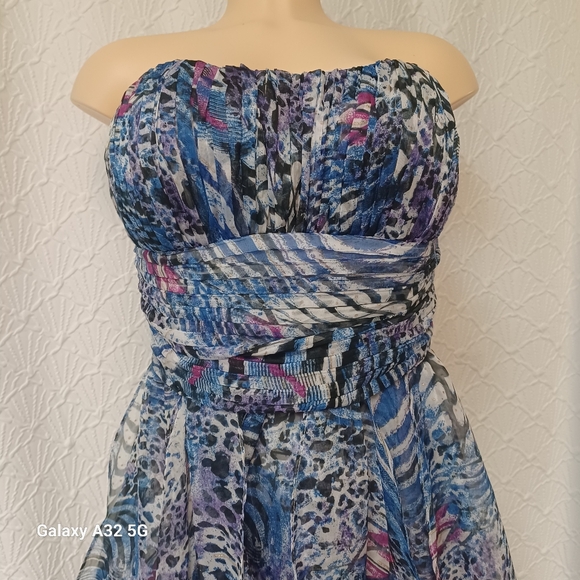 Deb Strapless Multicolor Dress Women Size L - Picture 6 of 16